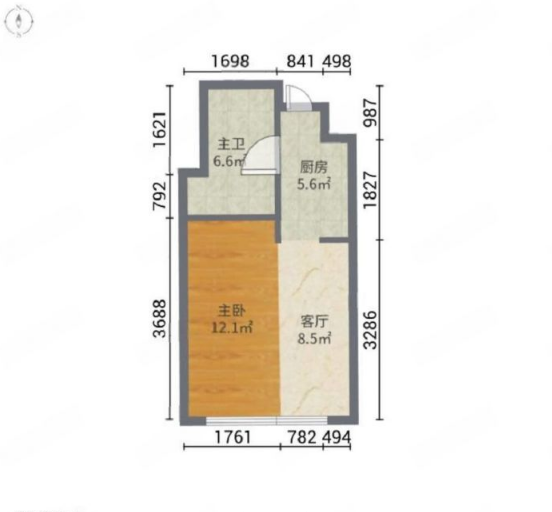 南通万达广场 1室1厅1卫 53.00m&sup2;