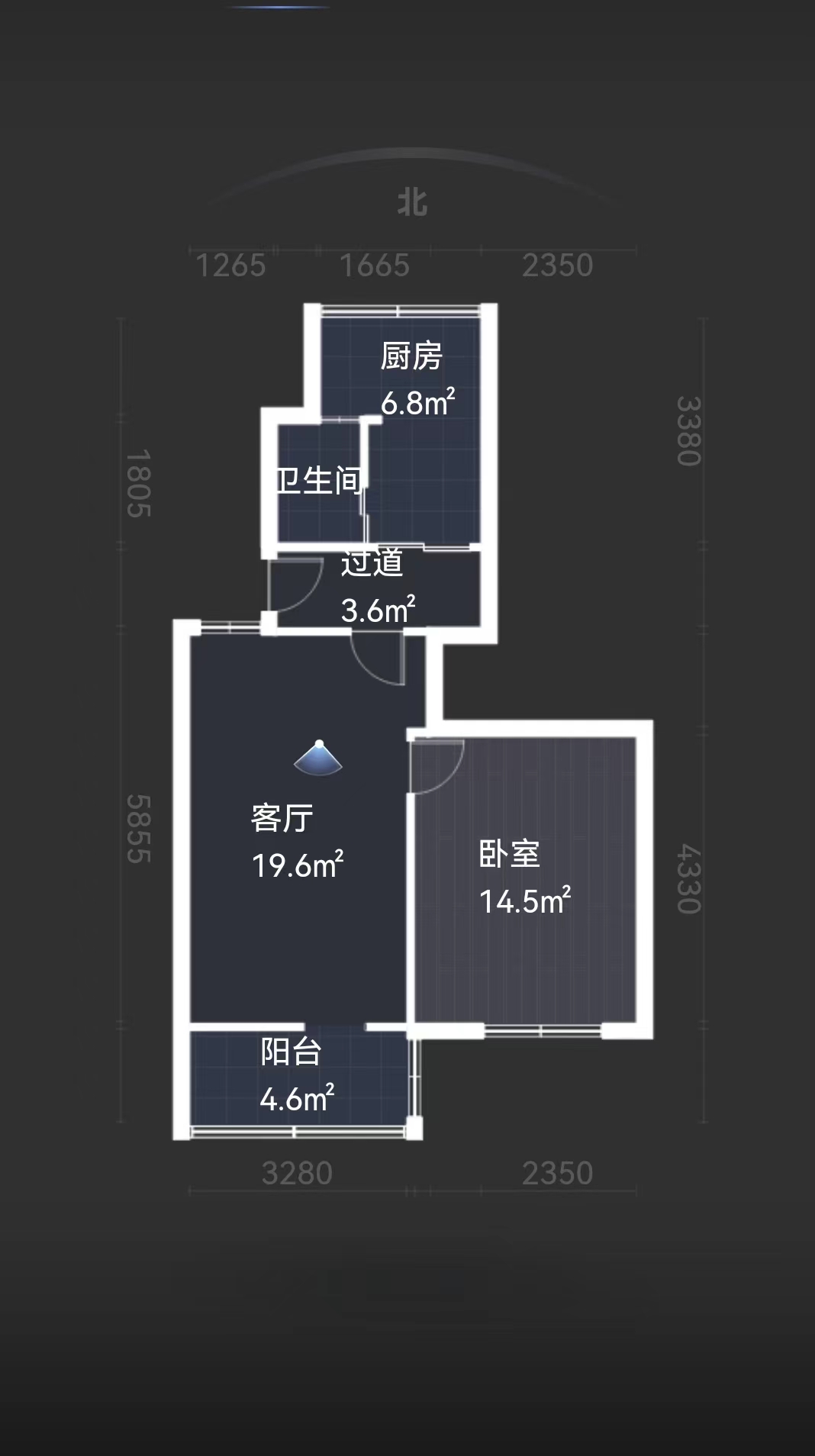 金霞南苑南区 2室1厅1卫 78.00m&sup2;