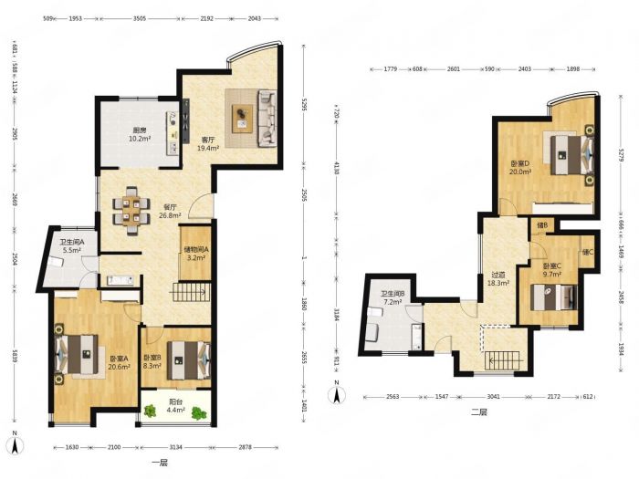 凤凰莱茵苑 5室2厅3卫 177.54m&sup2;