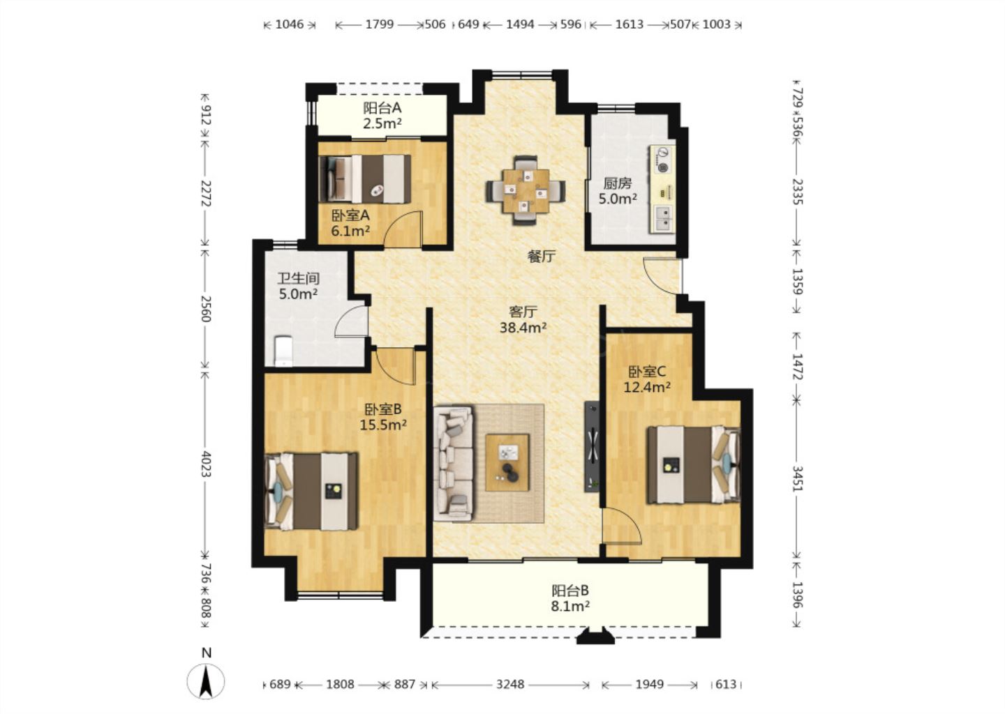 海上传奇 3室2厅2卫 110m&sup2;