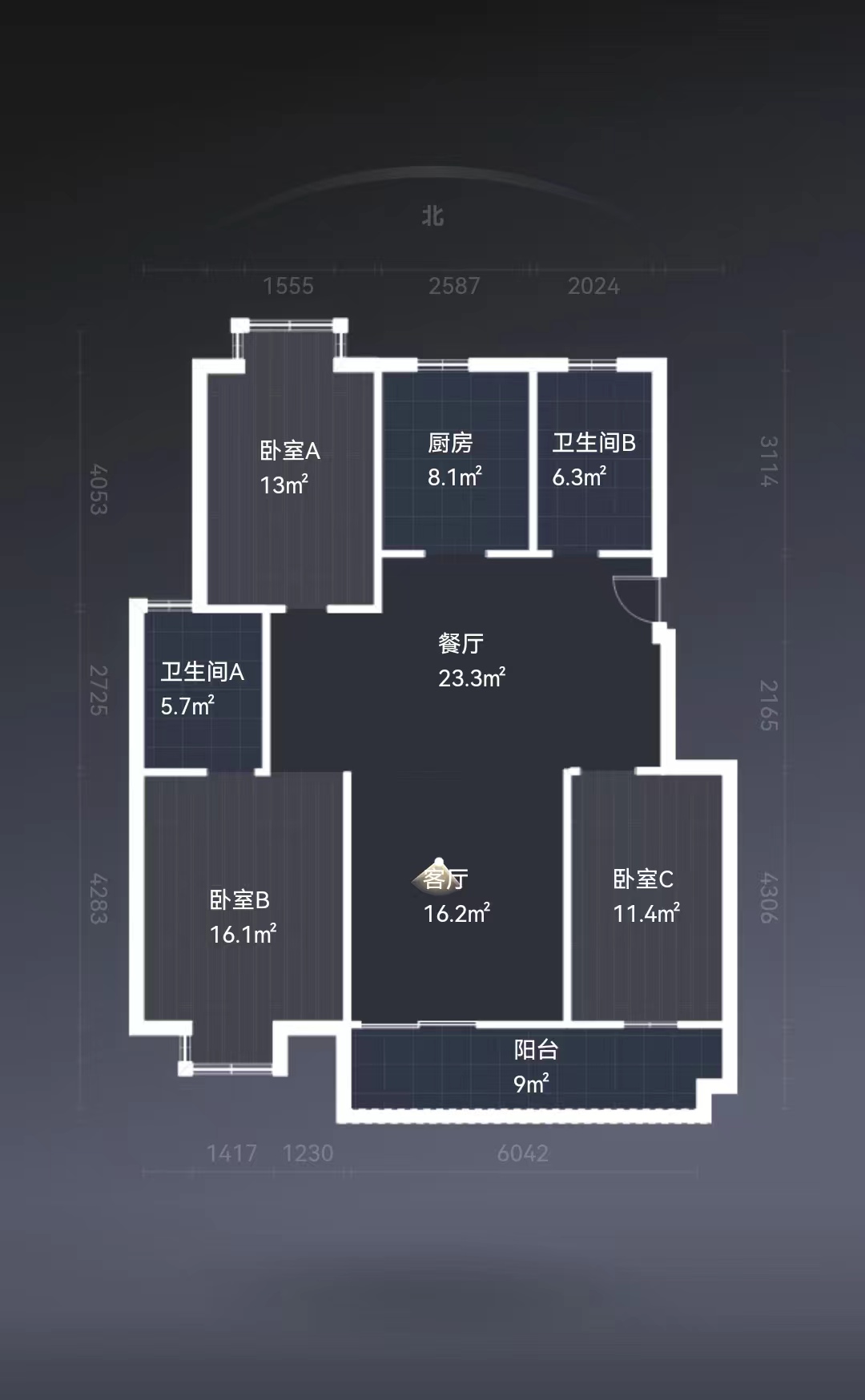 金欣佳园C区 3室2厅2卫 127m&sup2;