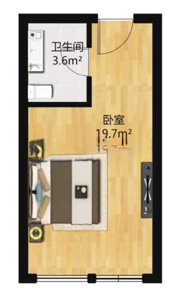 正泰江岸水苑 1室1厅1卫 40m&sup2;