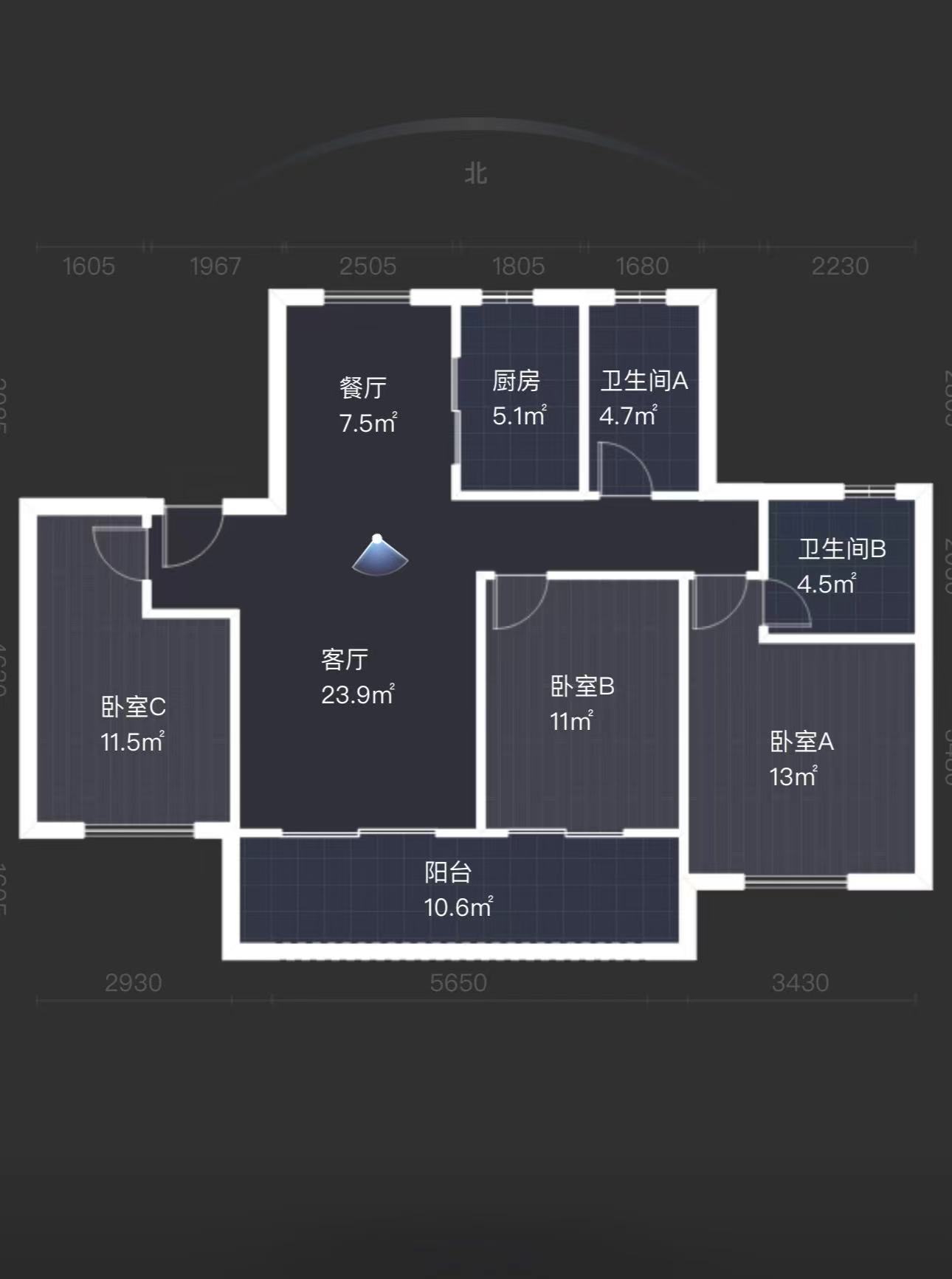 中南君悦府 3室2厅2卫 120m&sup2;