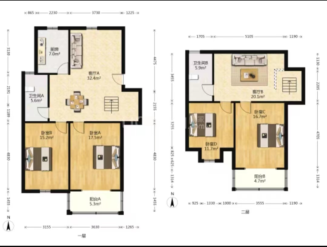 学田东苑 3室2厅1卫 135.98m&sup2;