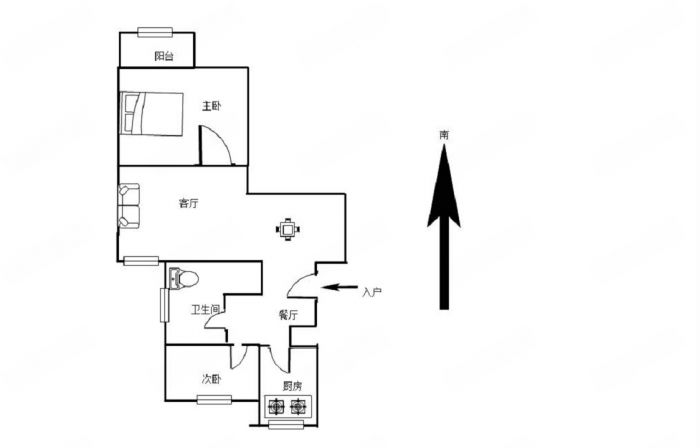 虹东花苑 2室2厅1卫 97m&sup2;