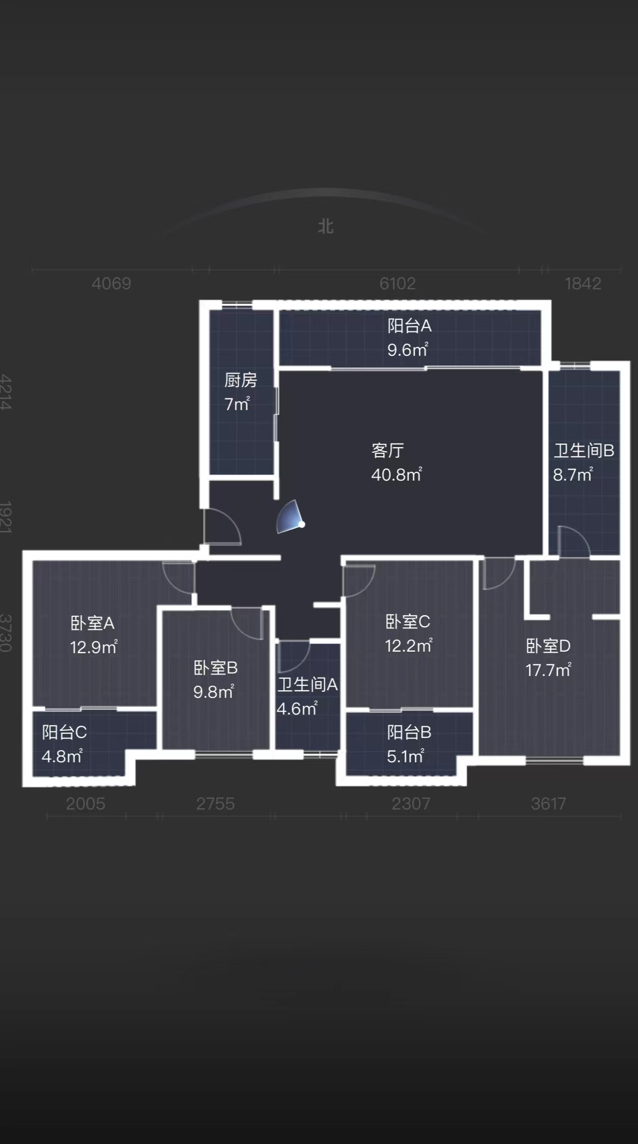 富力院士廷 4室2厅2卫 171m&sup2;
