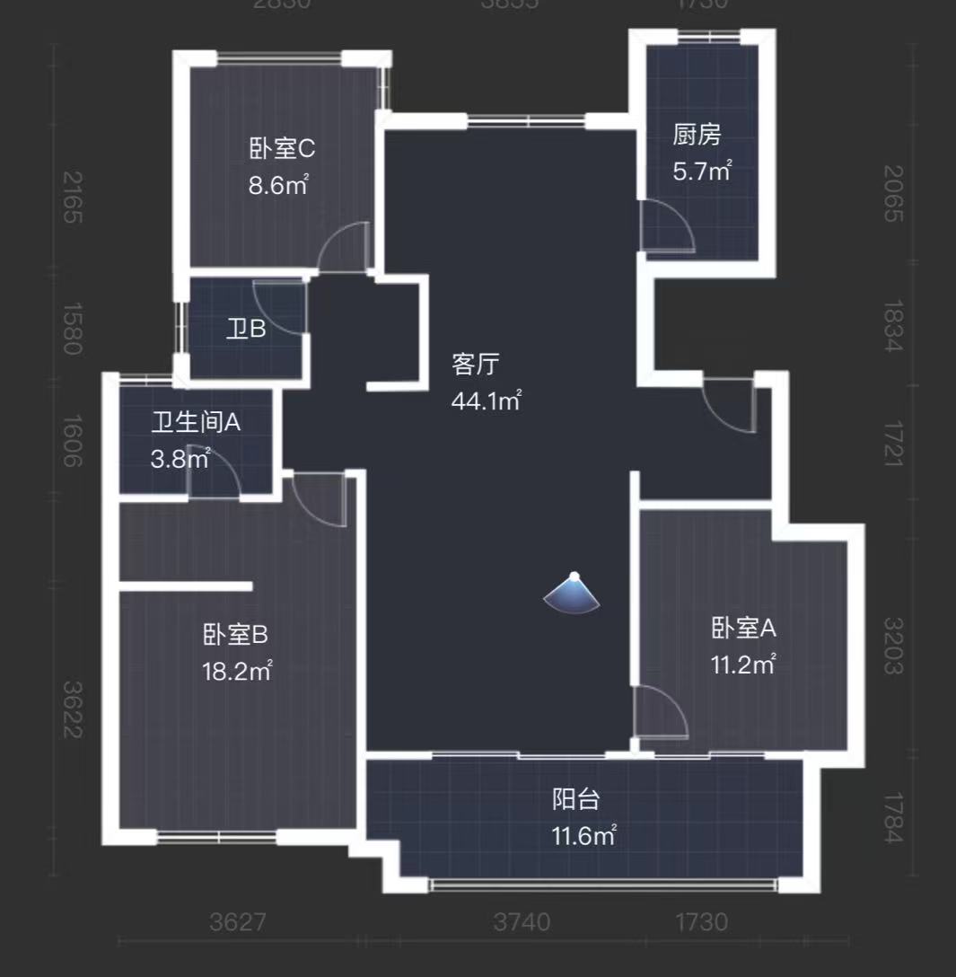 中南万科大都会 3室2厅2卫 139m&sup2;