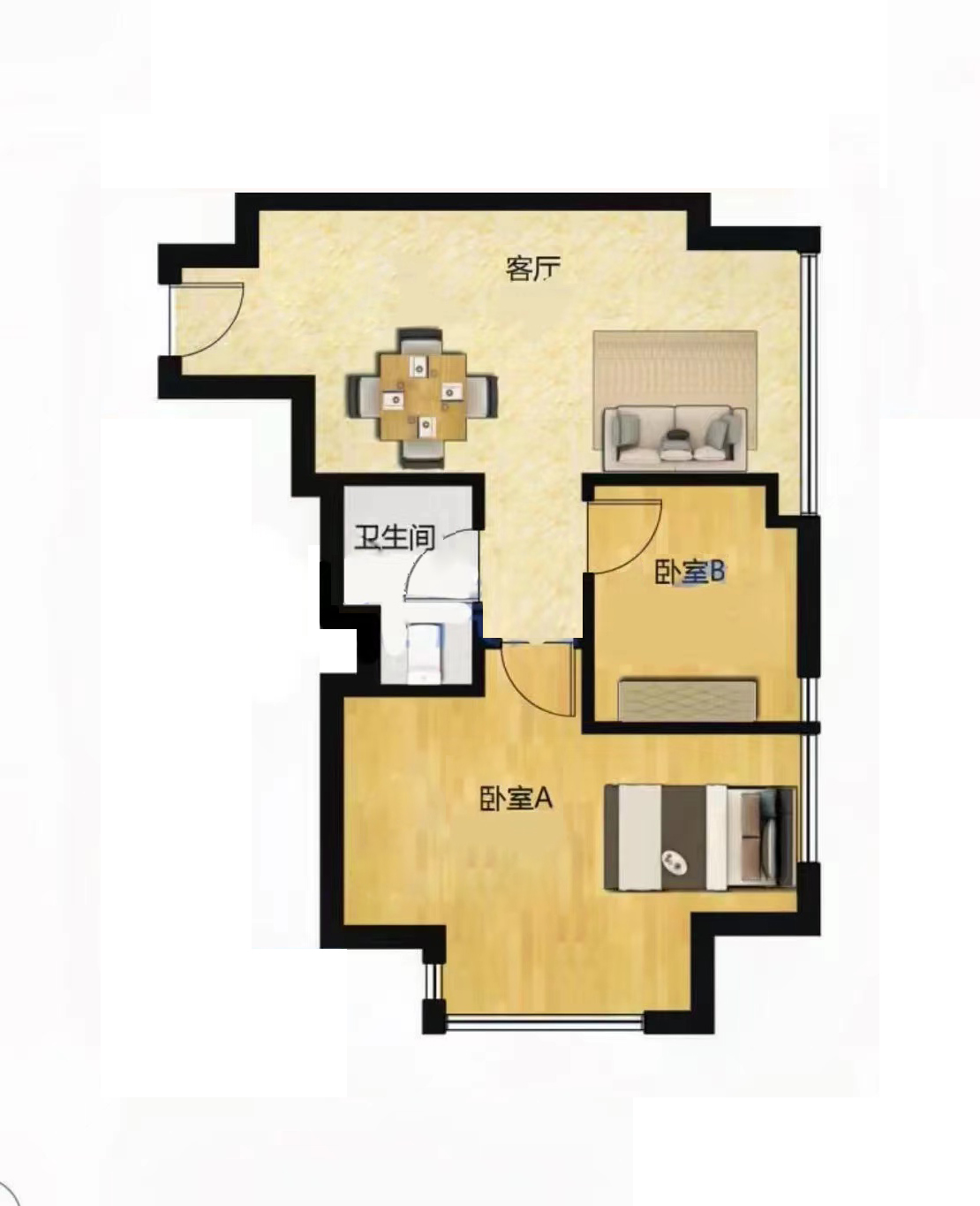 南通万达广场 2室1厅1卫 68m&sup2;
