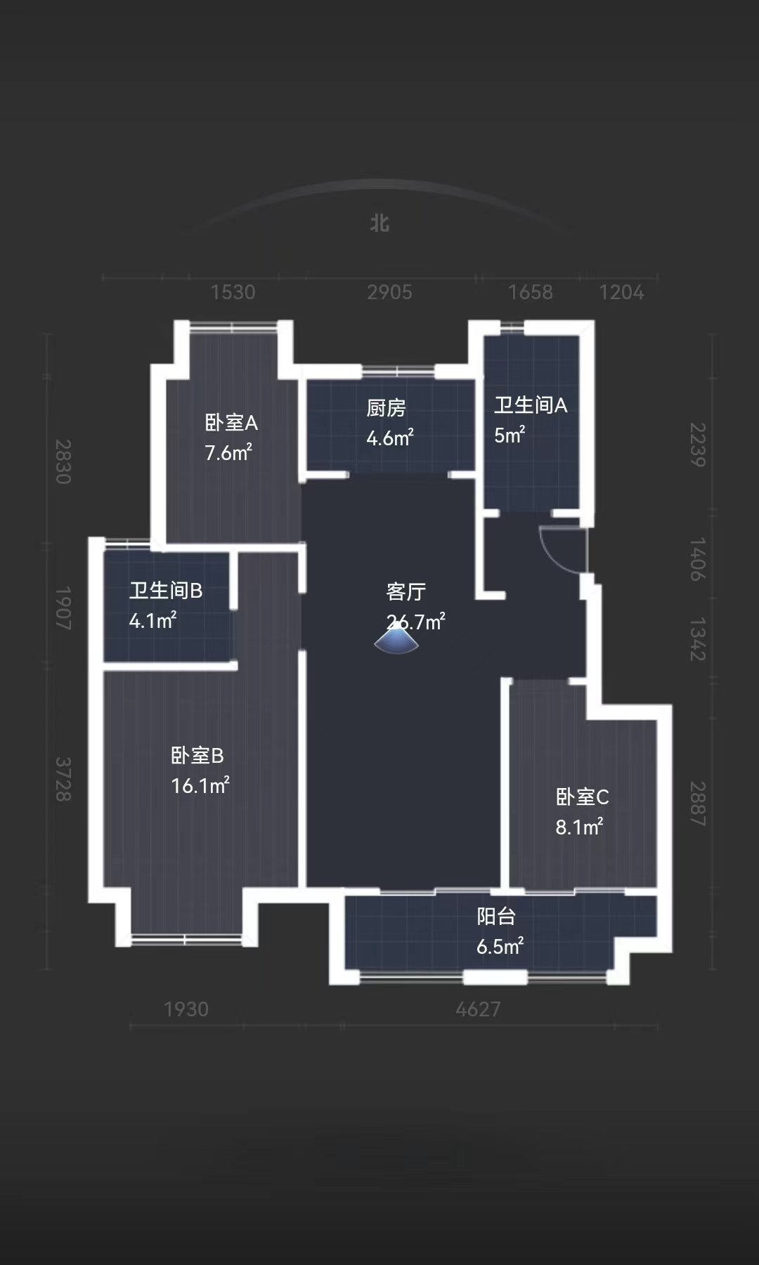 金地繁茂里 3室2厅2卫 99.98m&sup2;