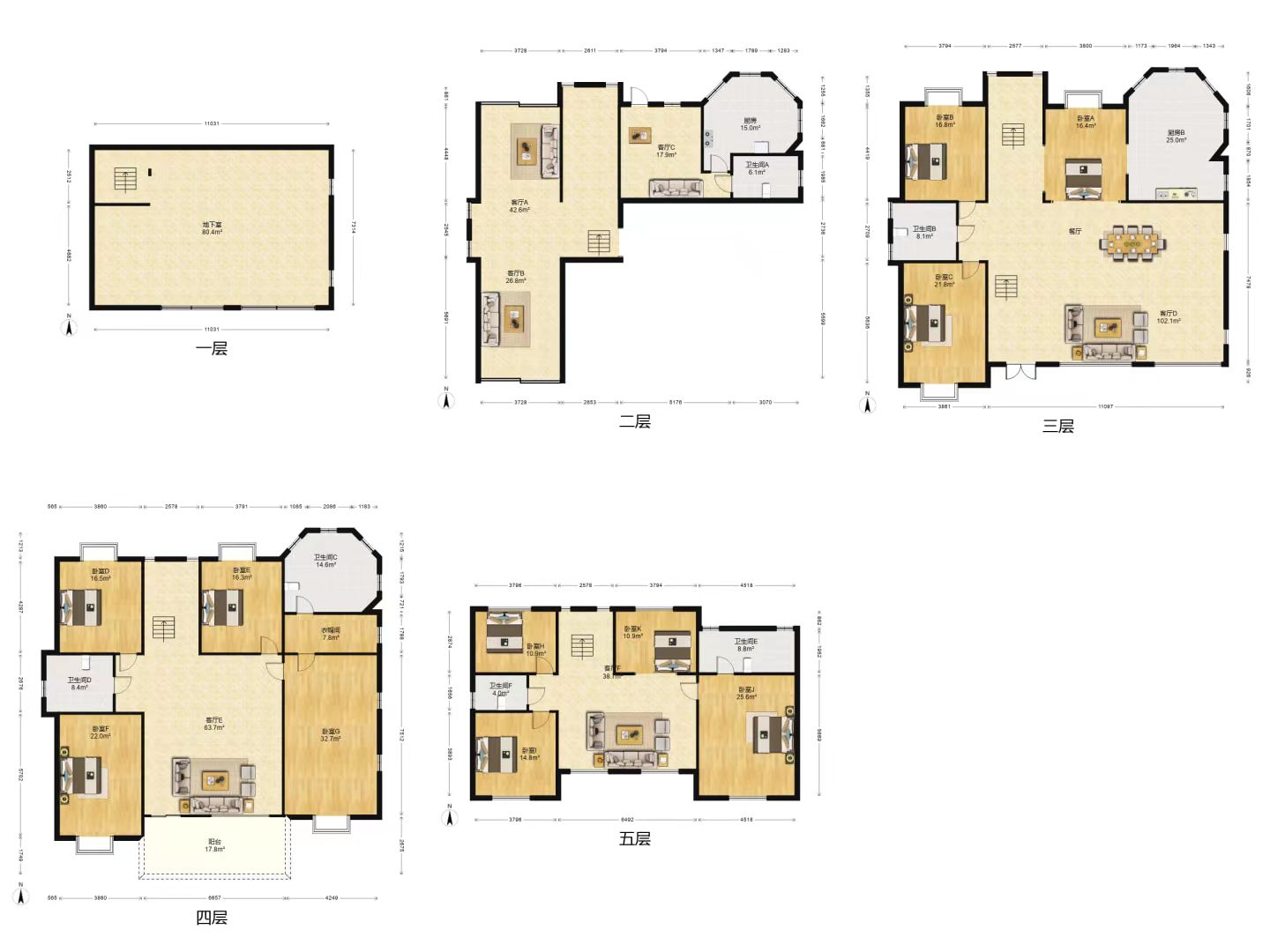 华德大唐花苑 5室3厅4卫 662.86m&sup2;