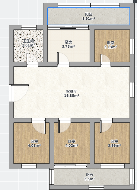 北濠桥东村 4室2厅1卫 120m&sup2;