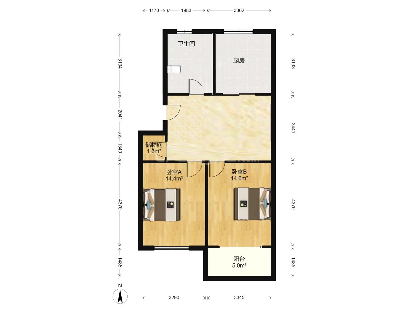 新星苑 2室2厅1卫 78.00m&sup2;