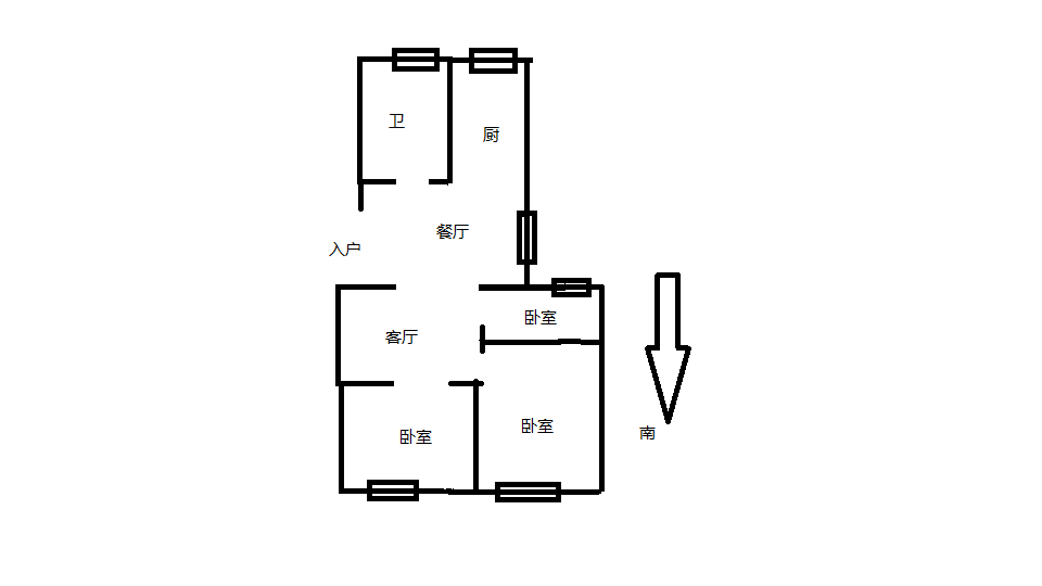 光明东村一期 3室1厅1卫 78.86m&sup2;