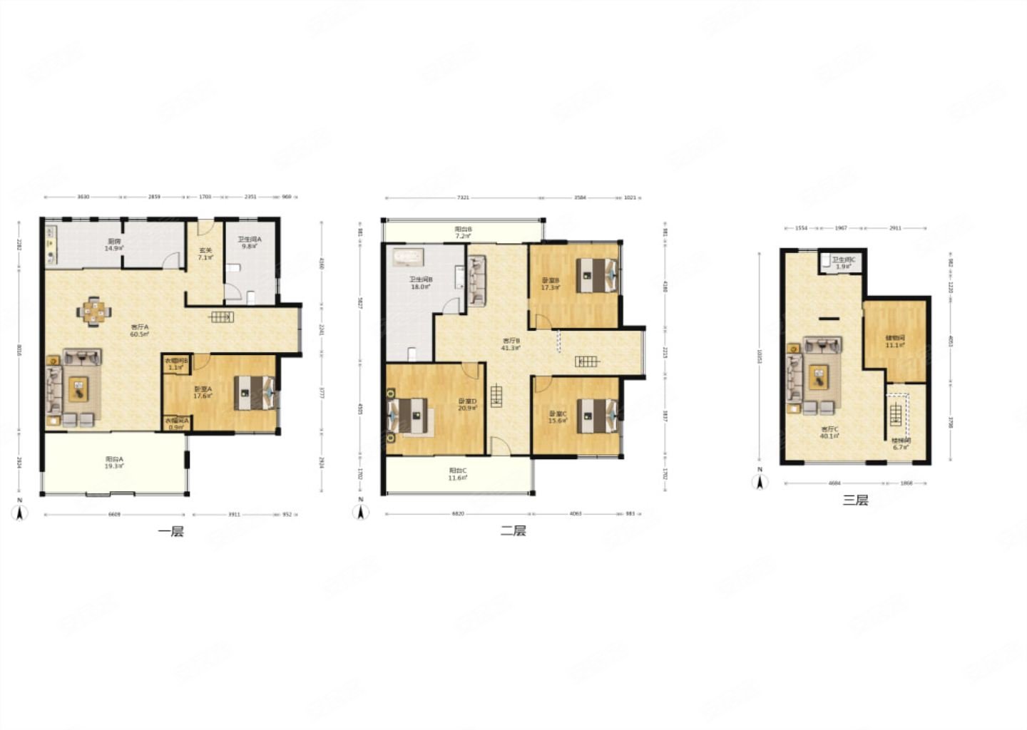 北濠山庄 5室2厅3卫 267.12m&sup2;