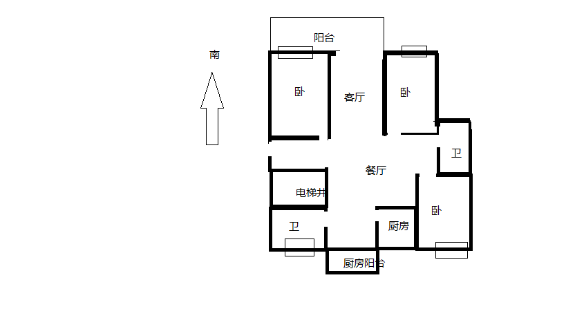 红星嘉苑 3室1厅1卫 128m&sup2;