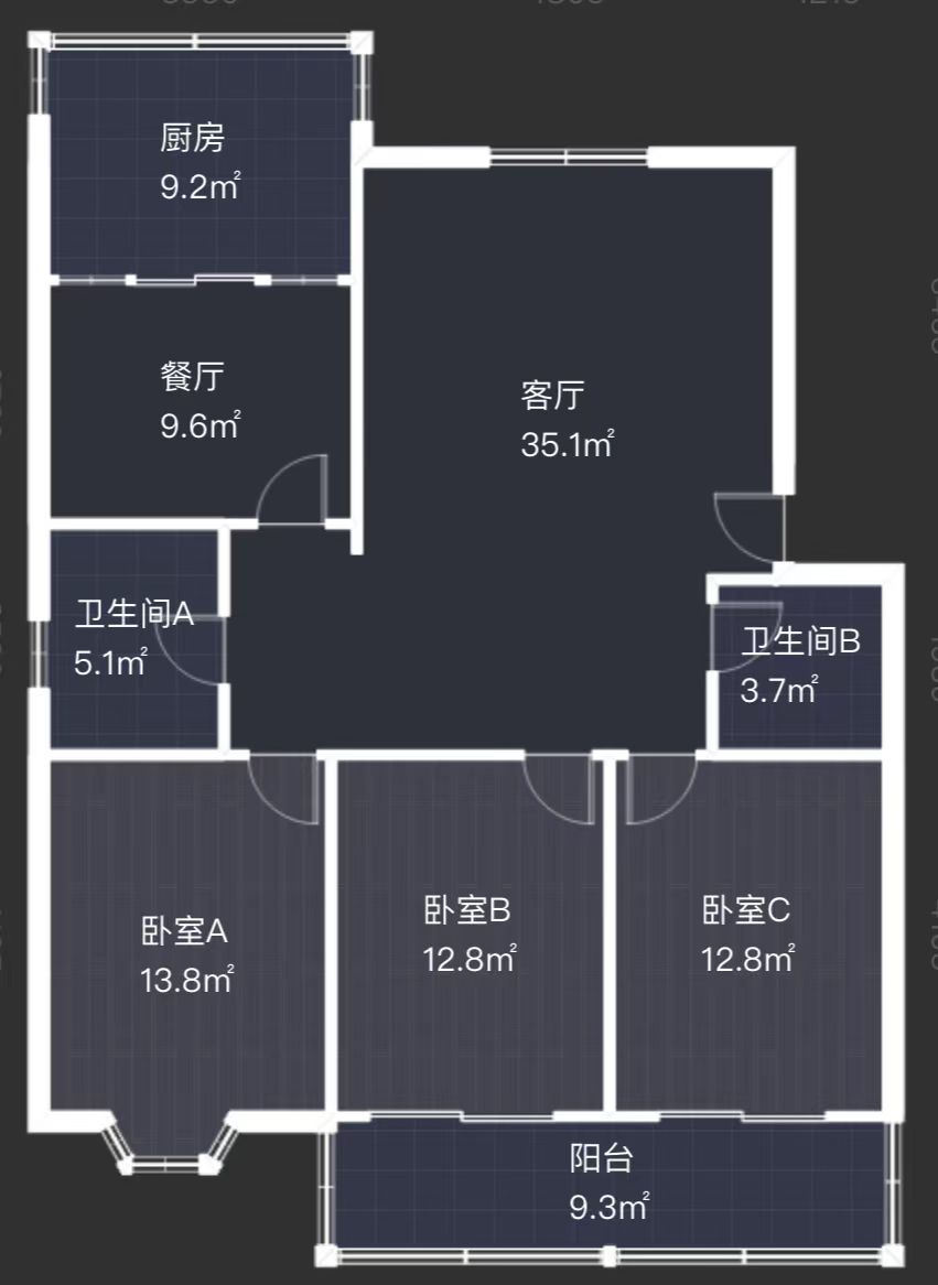 森大蒂花苑 3室2厅2卫 133m&sup2;