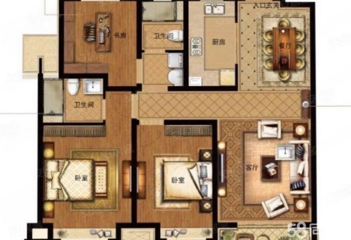 保利香槟国际 3室2厅2卫 115m&sup2;