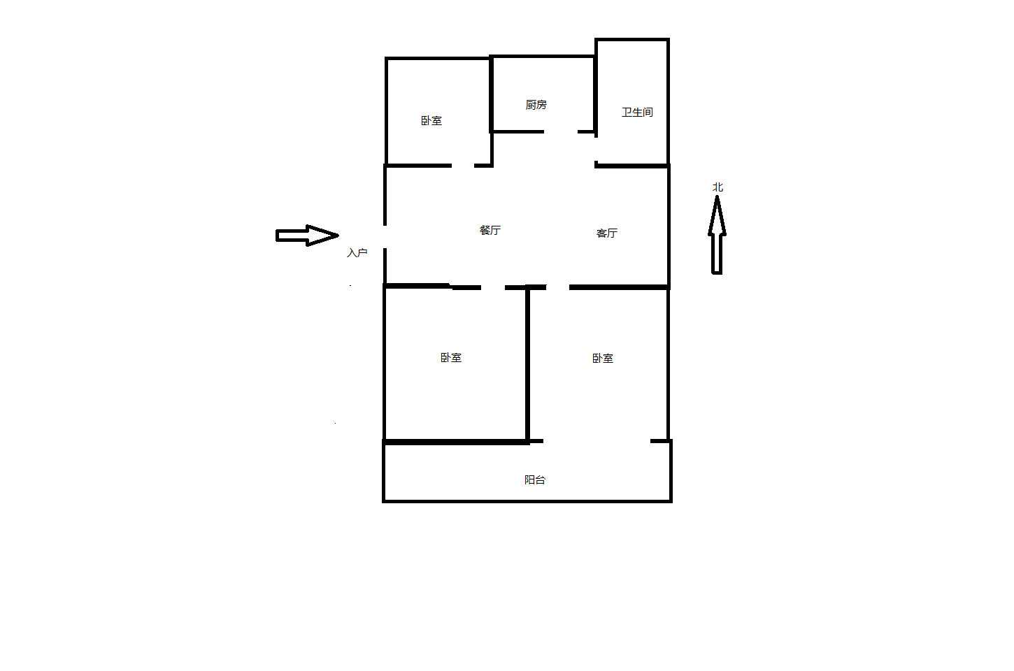 濠西园 3室2厅1卫 105m&sup2;