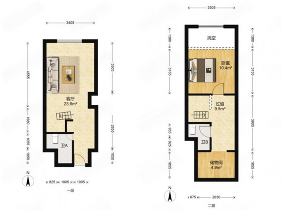 中南世纪城 1室1厅1卫 39.98m&sup2;