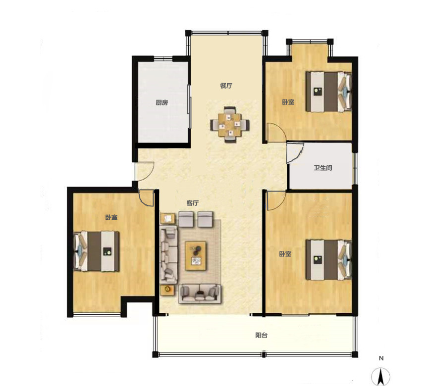 春晖花园 3室2厅2卫 135m&sup2;