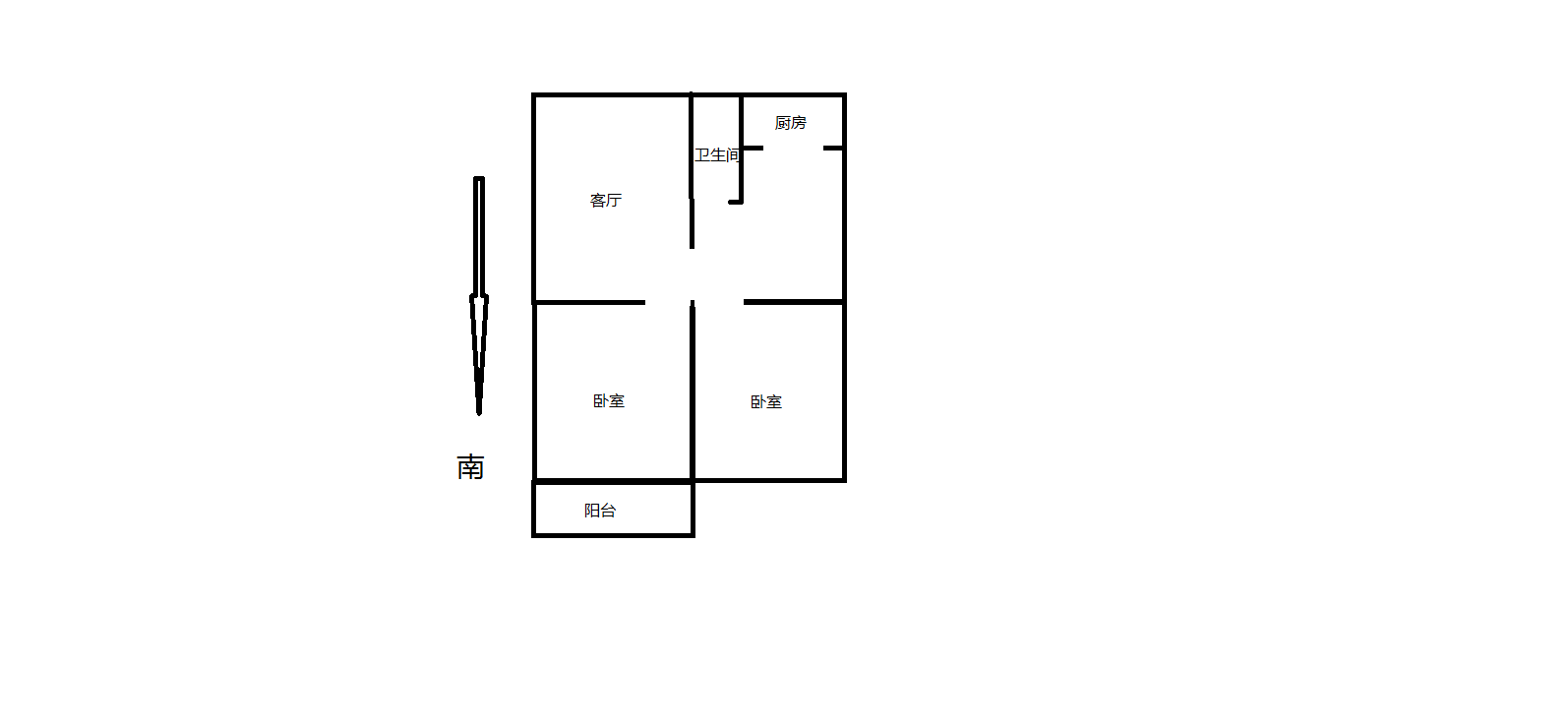 新建路新村（新建花苑） 2室1厅1卫 72m&sup2;