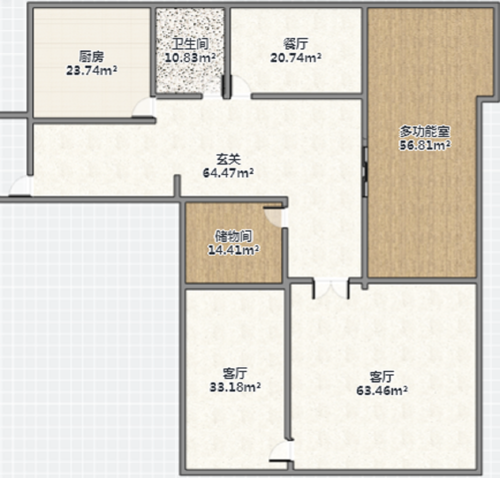 鑫乾国际广场 3室1厅1卫 185m&sup2;