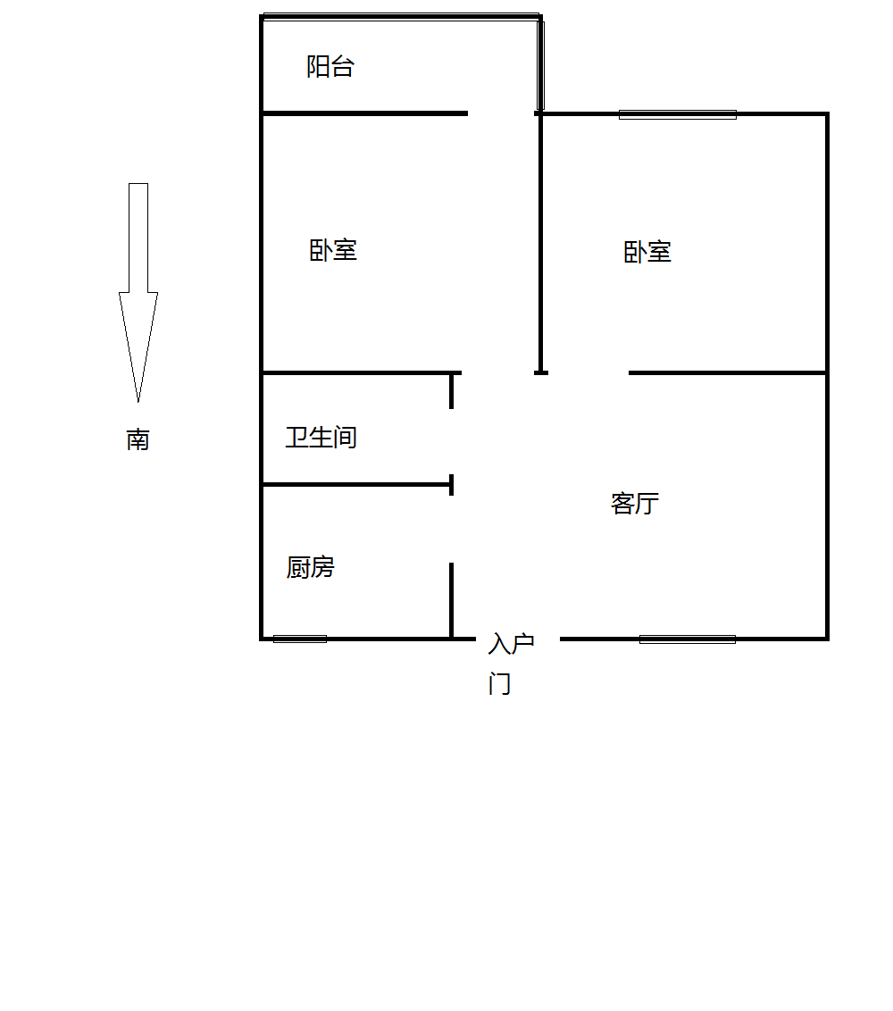 城南新村(崇川区) 2室1厅1卫 65m&sup2;