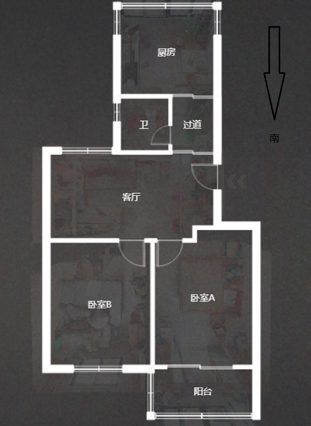 城港新村 2室1厅1卫 68m&sup2;