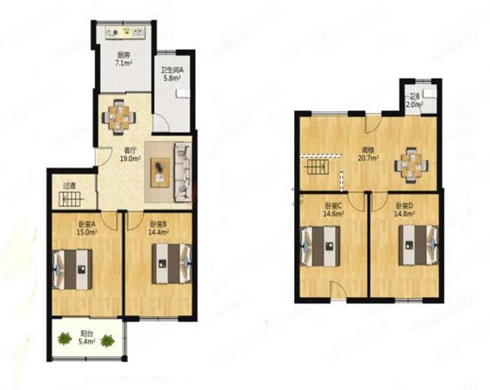 天都花苑 4室2厅2卫 141.3m&sup2;