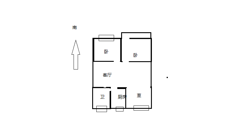虹桥新苑 2室1厅1卫 102m&sup2;