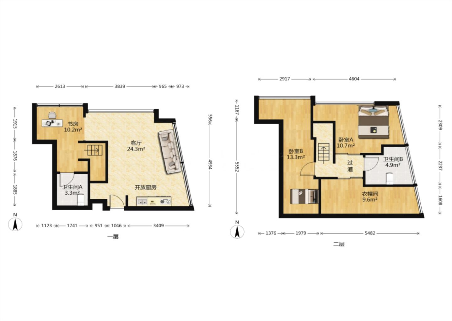 中南世纪城北区 1室1厅1卫 60.00m&sup2;