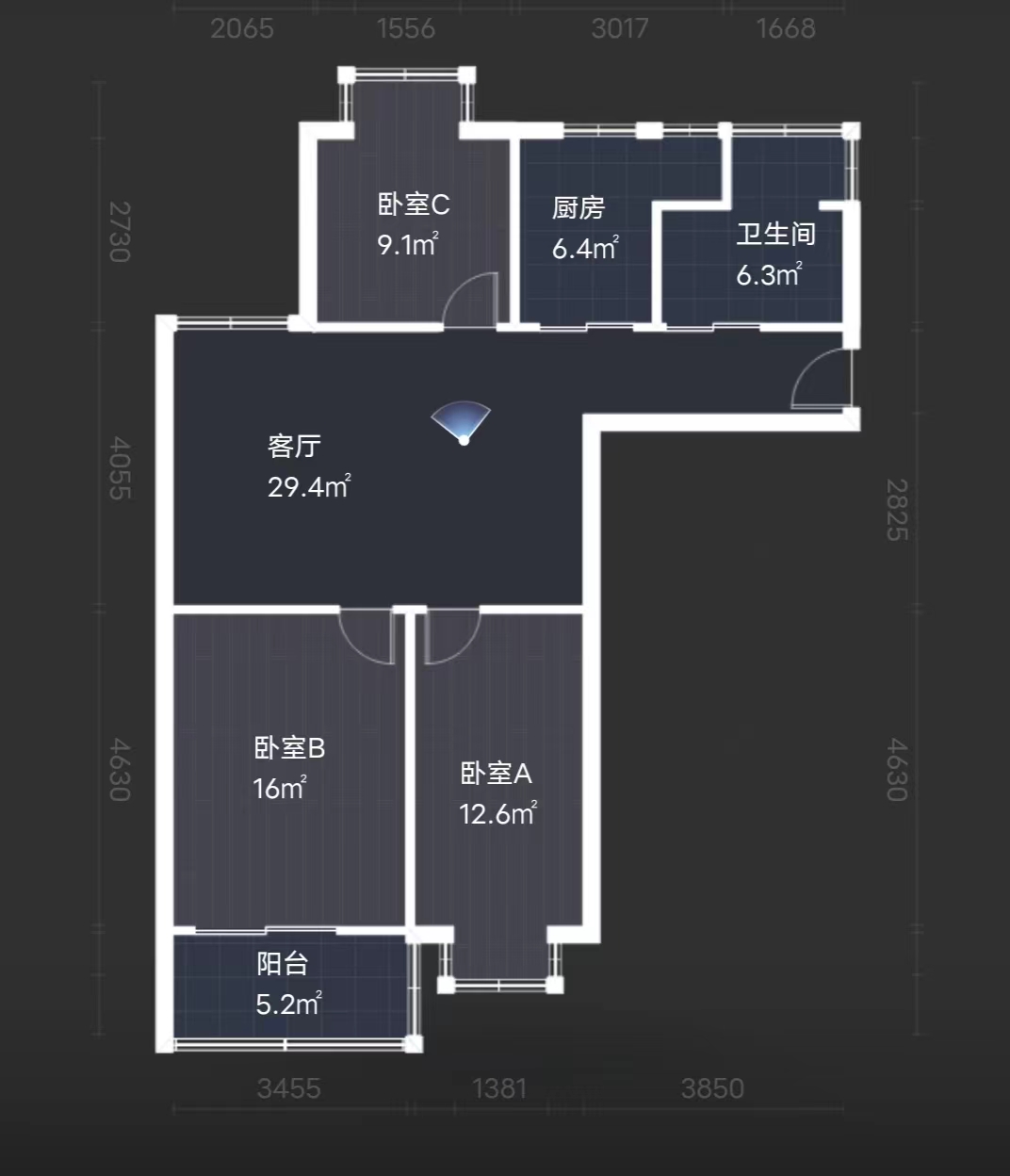 天晖苑 4室2厅2卫 130.00m&sup2;