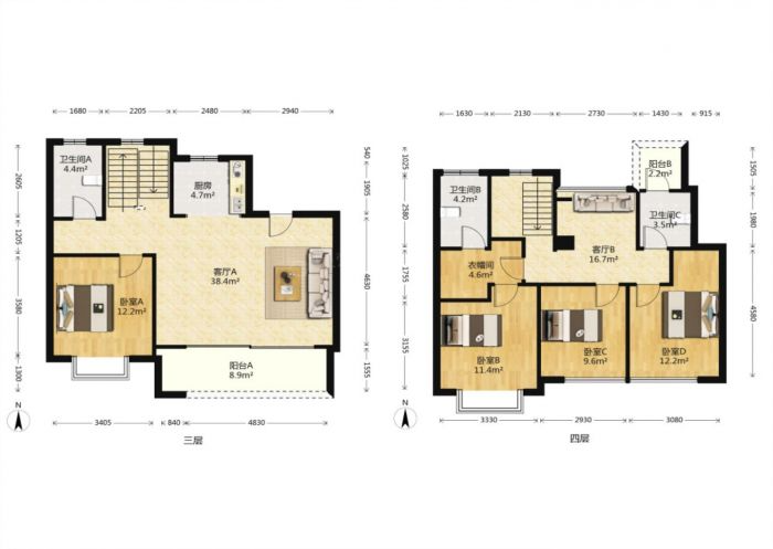 春风南岸西园 4室2厅2卫 167m&sup2;