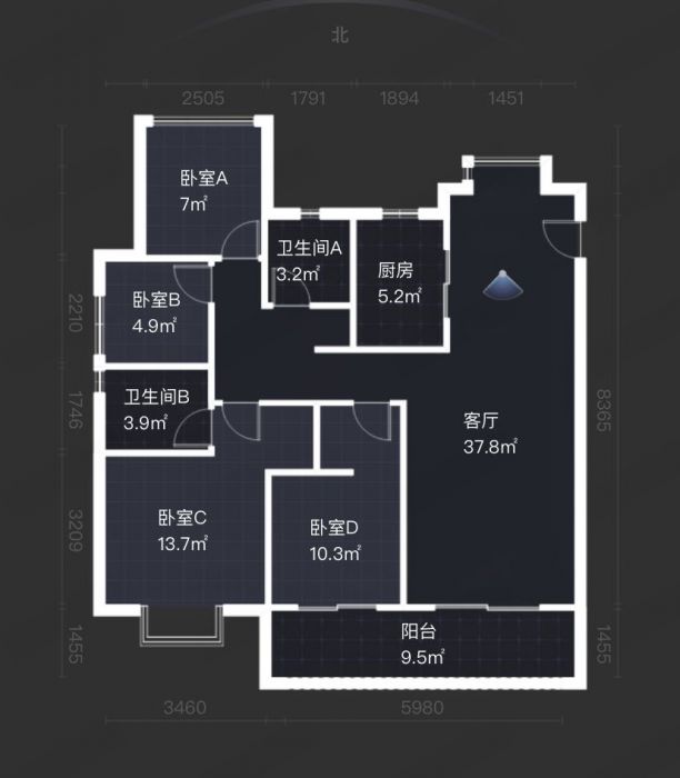 时光漫城 3室2厅2卫 125m&sup2;
