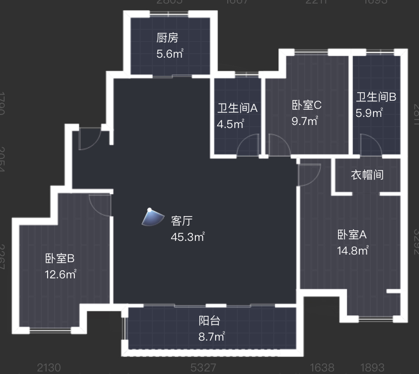 富力院士廷 3室2厅2卫 136m&sup2;