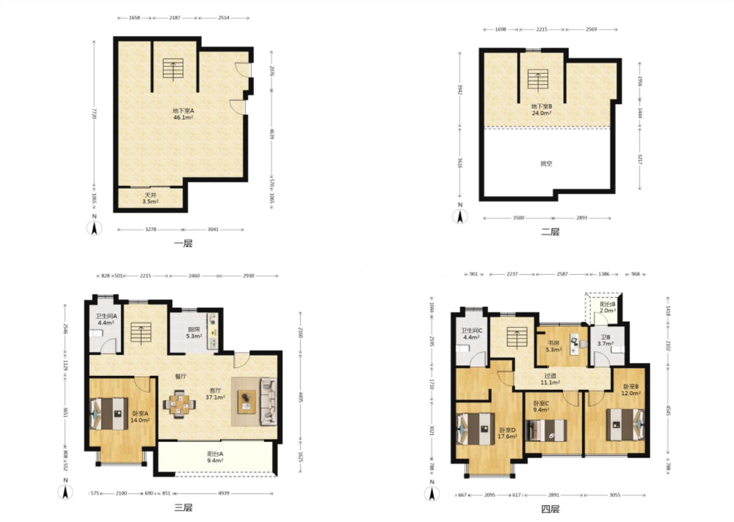 春风南岸东园 4室2厅3卫 167m&sup2;