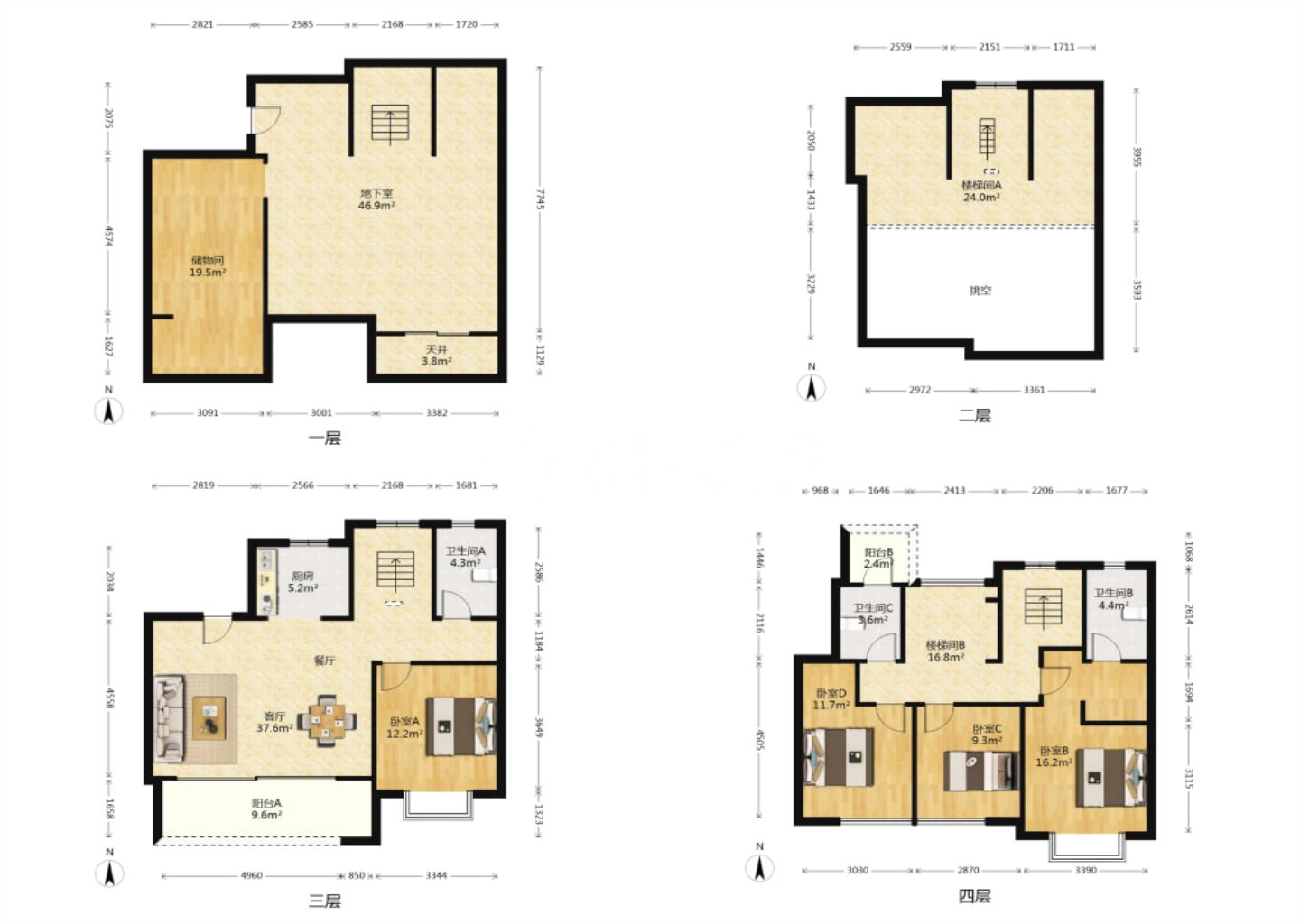 春风南岸东园 4室2厅3卫 167m&sup2;