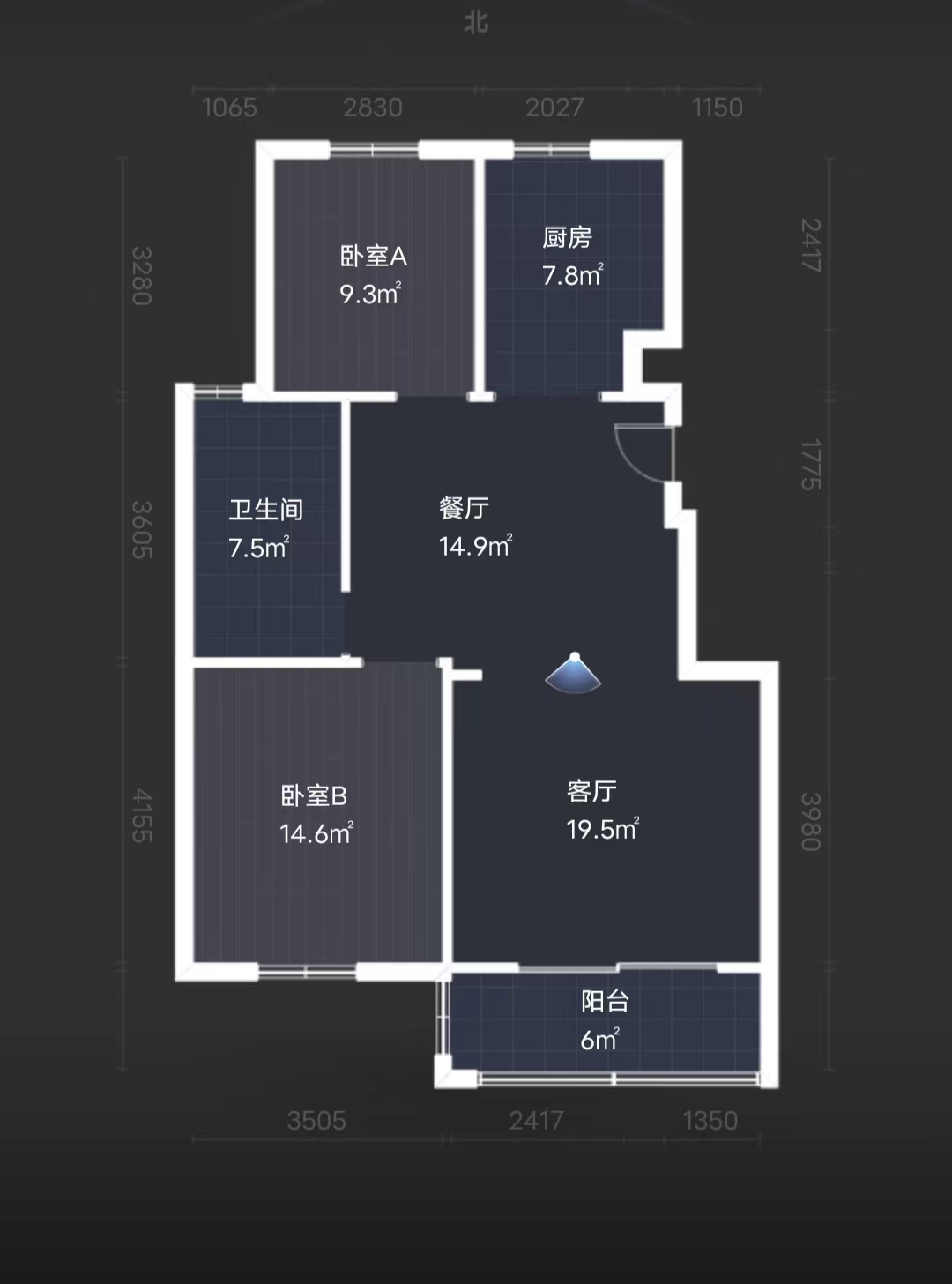 银河家园 2室1厅1卫 90m&sup2;