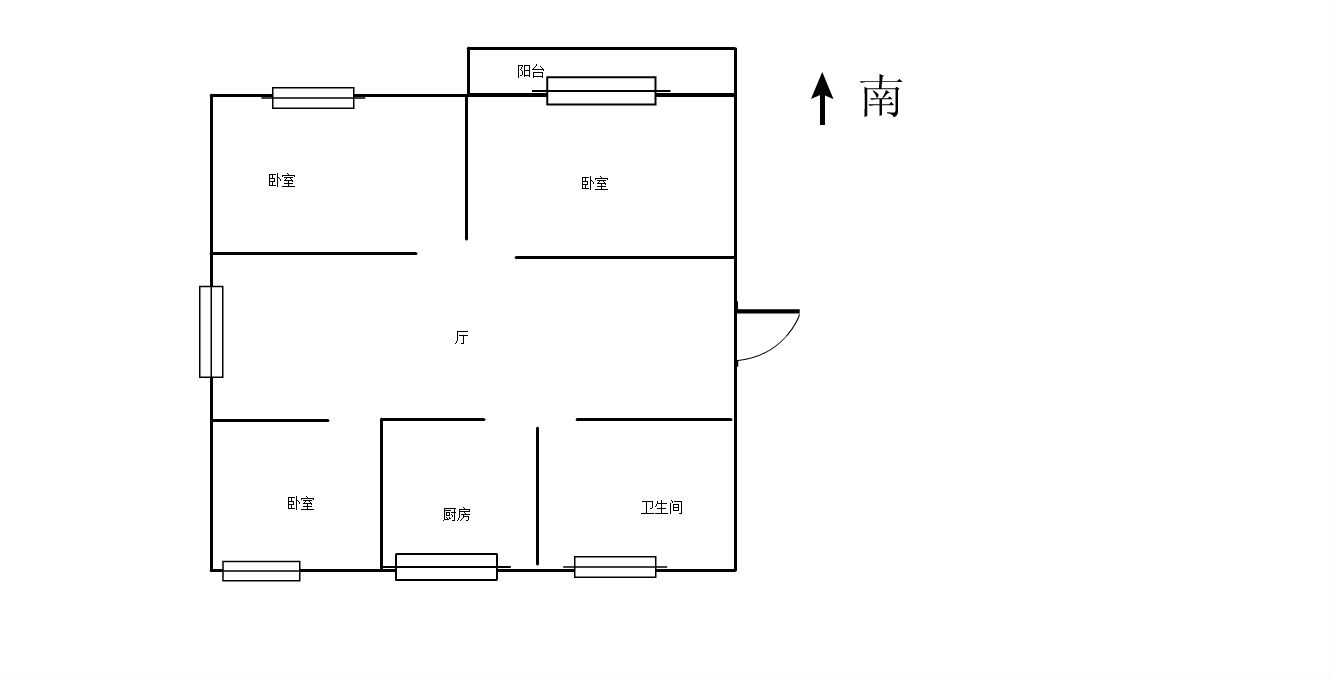 百家花苑 3室2厅1卫 95m&sup2;