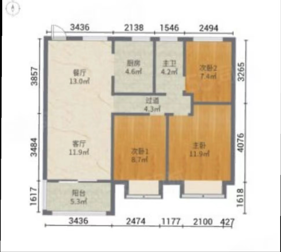 南通雅居乐花园 3室2厅1卫 99m&sup2;