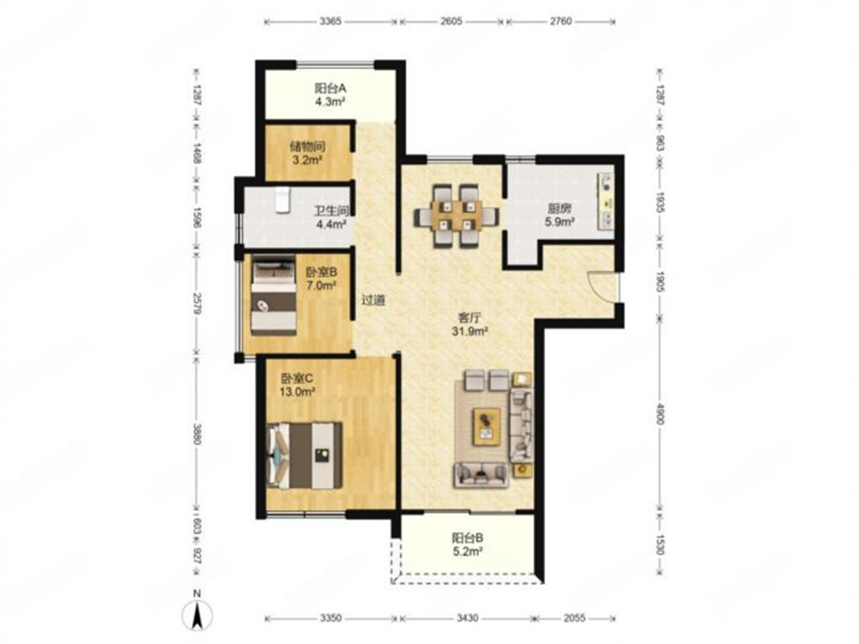 江山鼎 1室1厅1卫 110m&sup2;