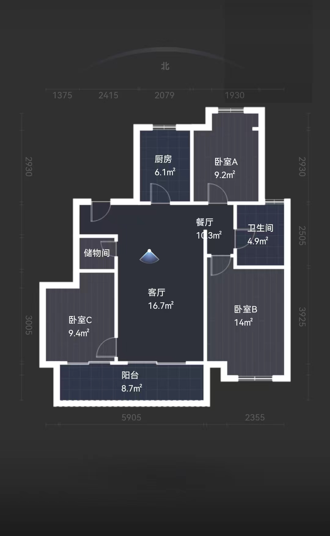 万科未来之光 3室2厅1卫 100m&sup2;