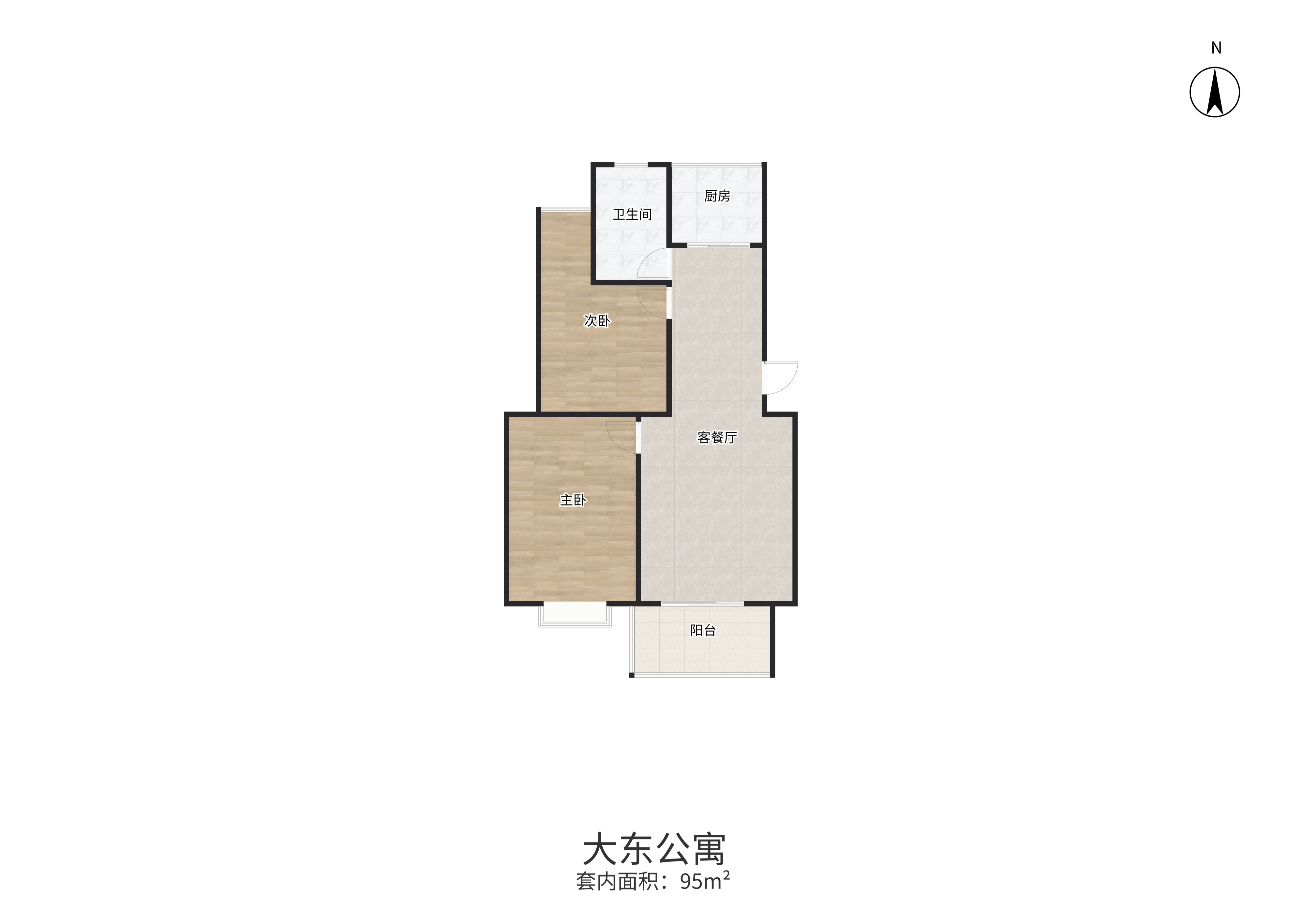 大东公寓 4室2厅2卫 94.53m&sup2;