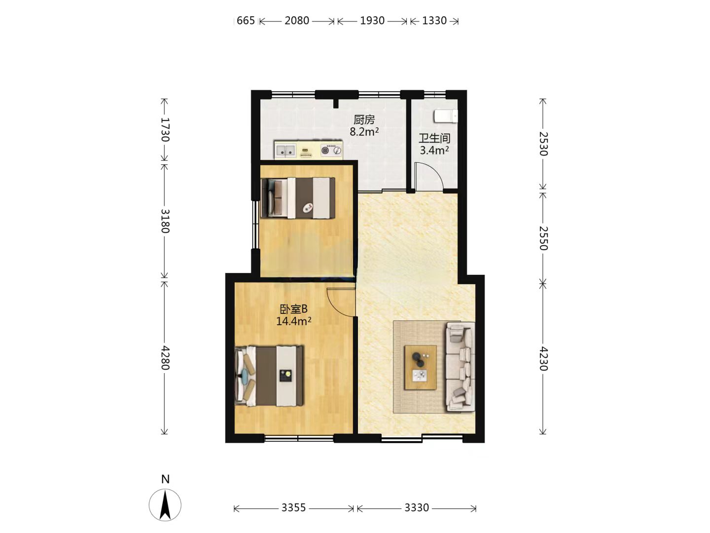 南山新村 2室2厅1卫 70m&sup2;