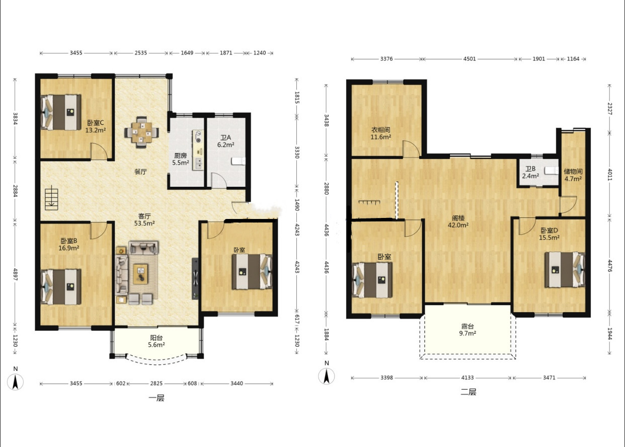 爱玛花苑 4室2厅2卫 221.82m&sup2;