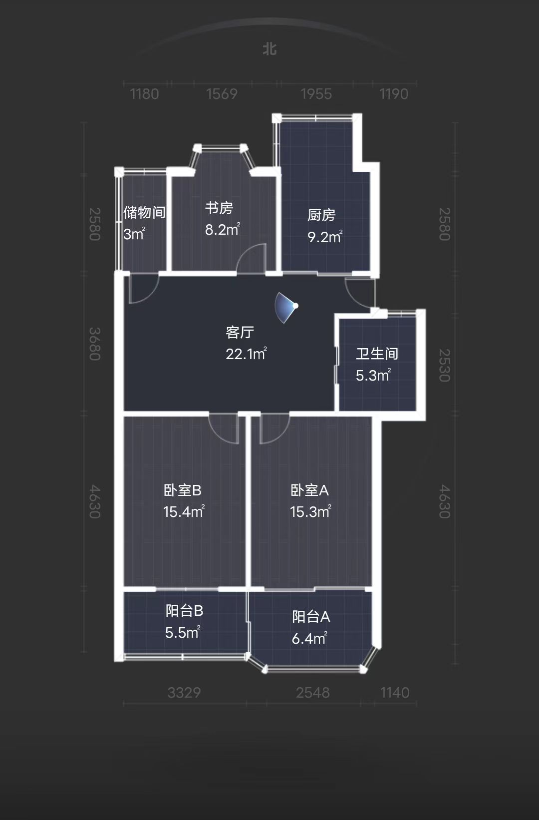 华德天赐园 3室2厅1卫 104.15m&sup2;