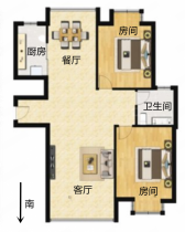 苏建学府雅居 2室2厅1卫 101.76m&sup2;