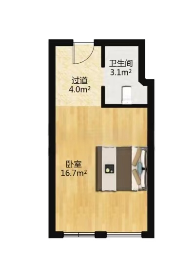 正泰江岸水苑 1室1厅1卫 40m&sup2;