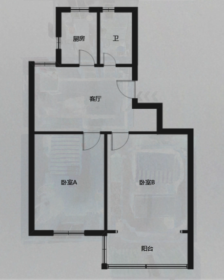 富新社区 2室1厅1卫 66m&sup2;