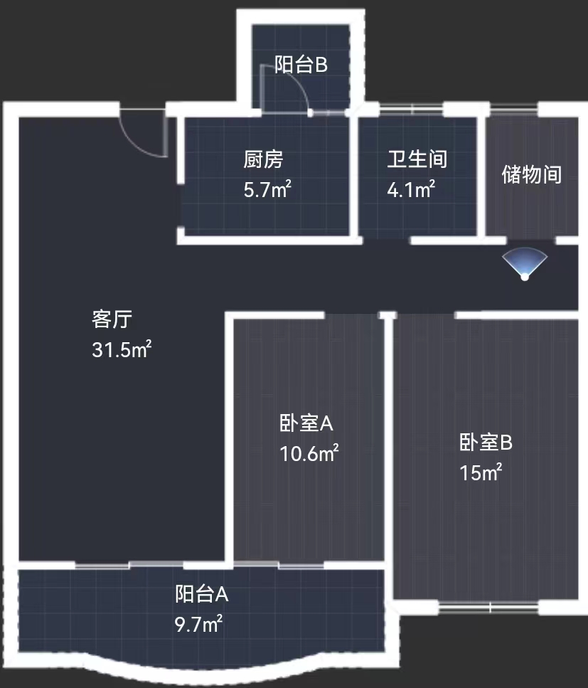 湖滨华庭 3室2厅1卫 98.5m&sup2;